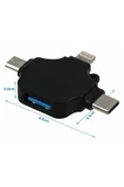 Zilevo Lightning iPhone Type-C Micro Usb 3in1 USB 3.0 Dişi Mouse Flash OTG Çevirici Adaptör thumbnail 5