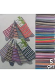 Asçelik  Çizgili Desen Bayan Soket 5li thumbnail 1