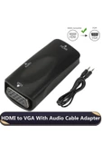 BASTORE Hdmi To Vga Monitör Ses Destekli Çevirici Dönüştürücü Adaptör Dişi Dişi Ses Kablosu thumbnail 1