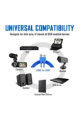 Zilevo Usb 3.0 Erkek Erkek Kablo Mavi - Iki Ucu Erkek Usb Kablo - 3 Mt - 7