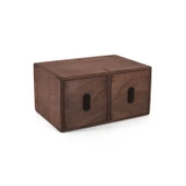 Woodsaka Sate Çekmeceli Mini Kutu & Aksesuar ve Kırtasiye Dolabı - Ceviz Ağacından - 1