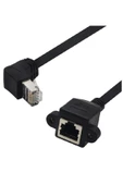 Zilevo Rj45 Dişi Erkek Uzatma 0.5M Dirsek 90 Derece Panel Tipi Cat6 Montaj Kablosu - 3