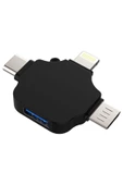 Zilevo Lightning iPhone Type-C Micro Usb 3in1 USB 3.0 Dişi Mouse Flash OTG Çevirici Adaptör thumbnail 1