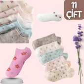 garanti çorap  Penye Çiçek Desen Patik Çorap 11 li thumbnail 2
