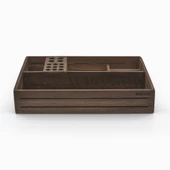 Woodsaka 3Line Masaüstü Organizer ve Aksesuar Kutusu - Ceviz - 2