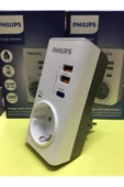 Philips CHP8010W/10 Tekli Akım Korumalı Priz PD Hızlı Şarj QC 3.0 USB-A Desteği - 2
