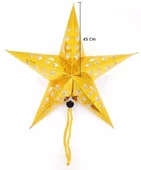 Yıldız 3D Helogramlı Karton 45 Cm Altın - 1