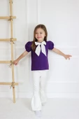 Kız Çocuk Lilyum Mor Bluz Krem Pantolon Alt Üst Takım TKM-0186.13 - 5