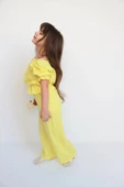 Kız Çocuk Gloria Sarı Şile Bezi Bluz Pantolon Takım - 5