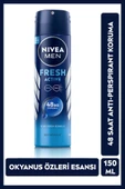 NIVEA MEN Erkek Sprey Deodorant Fresh Active 150ml, Ter Kokusuna 48 Saat Etkili, Erkeksi Koku, Ferah - 1