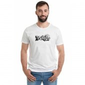 Trojan Truva Baskılı Beyaz Erkek Örme Tshirt - 1