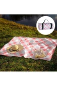 Outdress Suya Dayanıklı Çok Amaçlı Piknik Örtüsü 150 X 150 Cm Kırmızı Beyaz Ekose Desen - 1