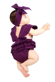 Kız Bebek Mor Pamuklu Salopet Bandana Takım TKM-0035 thumbnail 2