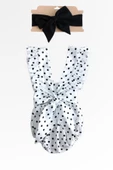 Kız Bebek Bliss Pamuklu Puantiyeli Salopet Bandana Takım thumbnail 5