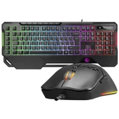 Rampage KM-R96 ELEMENTAL Siyah RGB Aydınlatmalı Q Oyuncu  Klavye ve Mouse Gaming Set 7200dpı - 1