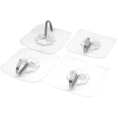 Nano Yeni Nesil Yapışkanlı Banyo Lavabo Mutfak Askısı Şeffaf Plastik Asma İz Bırakmaz 4 Adetli Set - 7