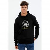 Tutancabron Baskılı Siyah Erkek Örme Kapşonlu Sweatshirt Uzun kol - 1