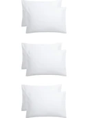 6 Adet Ekru Renk Pamuklu Yastık Kılıfı Kapaklı (50x70) - 1