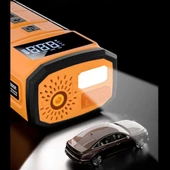 NPO A5577 Kablolu/Kablosuz 8000mAh Şarjlı Taşınabilir Araç Akü Takviyeli, Powerbank Destekli Reflektör Ledli 5in1 Oto Hava Pompası - 7