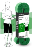 45 KG Direnç Bandı Kas Geliştirme Lastiği Fitness Pilates Cross Training Bant Yeşil - Ultra Sert thumbnail 1
