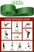 45 KG Direnç Bandı Kas Geliştirme Lastiği Fitness Pilates Cross Training Bant Yeşil - Ultra Sert thumbnail 6