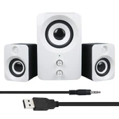 Ayt Magicvoice FT-10 4 Ohm 2+1 Usb Mini Hoparlör Bilgisayar Pc Yanı Ses Sistemi Hoparlör thumbnail 3