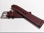 Fado&Her Saate Uyumlu Hakiki Grizi Deri Saat Kordonu 20  mm  (162 )  bordo thumbnail 1