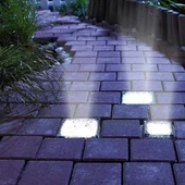 Powermaster Solar Güneş Enerjili Ledli Mavi Tuğla Taş Görünümlü Zemin Duvar Dekorasyon Bahçe Aydınlatması Dekoratif - 8