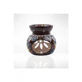 El Yapımı Çini Desenli Lotus Buhurdanlık, Seramik Koku Lambası, Çinili Uçucu Yağ Yakıcı Buhur thumbnail 1