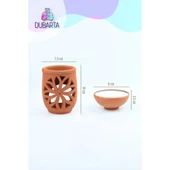 El Yapımı Lotus Toprak Buhurdanlık thumbnail 4