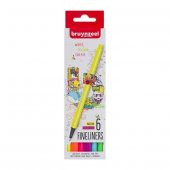 BRUYNZEEL 6LI BASIC NEON COLOUR FINELINERS - 1
