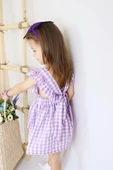 Kız Çocuk Violetta Elbise Bandana Takım / Mor - 4
