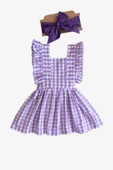 Kız Çocuk Violetta Elbise Bandana Takım / Mor - 2