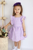 Kız Çocuk Violetta Elbise Bandana Takım / Mor - 5