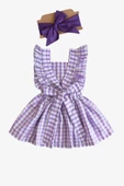 Kız Çocuk Violetta Elbise Bandana Takım / Mor - 1