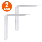 Raf Altı Ayak Raf Tutucu L Demir 11 x 14 cm Beyaz Montaj Aparatı (2 ADET) thumbnail 2
