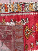 77x127 cm Eski El Dokuma İran Halısı Küçük Boy Kırmızı Renk Yün Kilim - 2