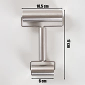 Porsima 226 Paslanmaz Çelik Pratik Rulo Pürüzsüz Oklava Pizza Börek Açma Aparatı Silindir Merdane Çift Yönlü thumbnail 2