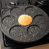 Lines Granit Pankek Emoji Smile Döküm Tava Baklit Kulp 27 cm - 3