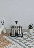 Paslanmaz Çelik Korumalı Tuzluk Seti - Stantlı 2li Tuzluk Takımı - 125 ML - 1