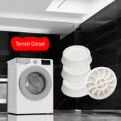 Titreşim Gürültü Önleyici Çamaşır Makinesi Kaydırmaz Stoper Beyaz Renk 4 ADET Ayak Denge Ayağı - 3