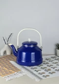 Alev Vintage Demlik - Emaye Çaydanlık, Kettle - 3.5 Litre, Lacivert - 1