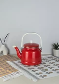 Alev Vintage Demlik - Emaye Çaydanlık, Kettle - 2 Litre, Kırmızı - 1