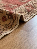 95x314 cm Yumuşak Renkli El Dokuma Eski Türk Yün Yolluk - 3