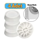 Titreşim Gürültü Önleyici Çamaşır Makinesi Kaydırmaz Stoper Beyaz Renk 4 ADET Ayak Denge Ayağı - 1