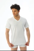 Erkek Süprem V Yaka Beyaz T-shirt 945 - 1
