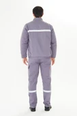 Orange Safety İş Takımı Mont+Pantolon  7/7 Gabardin %100 Pamuk Kapitoneli Reflektörlü Gri thumbnail 5