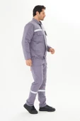 Orange Safety İş Takımı Mont+Pantolon  7/7 Gabardin %100 Pamuk Kapitoneli Reflektörlü Gri thumbnail 2
