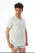 Erkek Süprem V Yaka Beyaz T-shirt 945 - 2