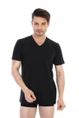 Erkek Süprem V Yaka Siyah T-shirt 945 - 1